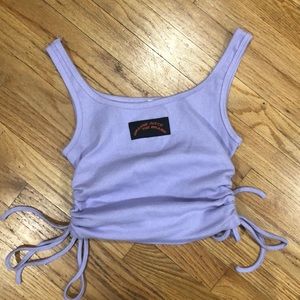 Light purple tank with side drawstrings!